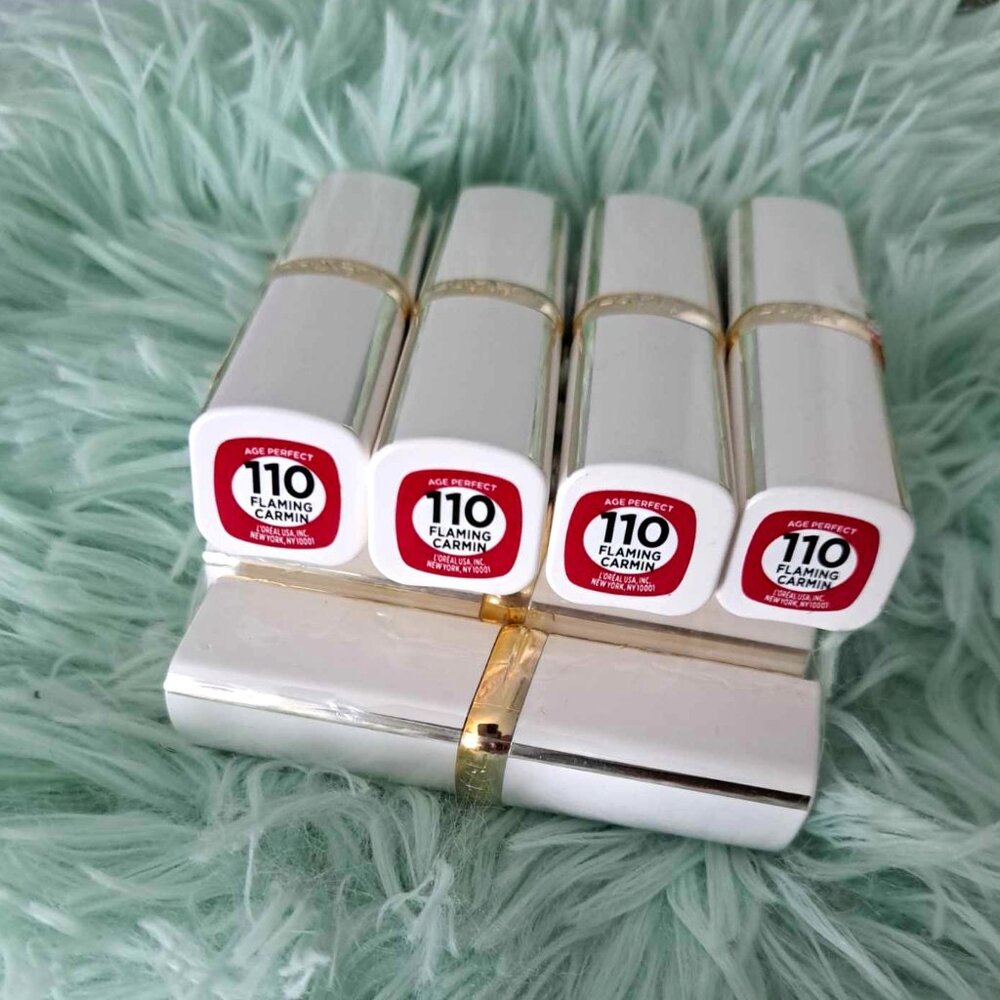 One Loreal Age Perfect Lipstick #110 Flaming Carmin